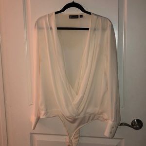 Sheer Cream Long Sleeve Bodysuit